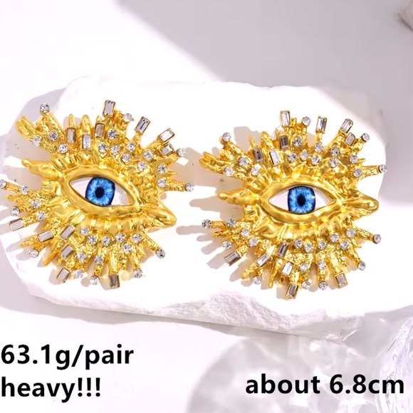 Atelier Baroque-Lola-Vintage Evils Eyes Earrings With Crystals 2025Trendy - Picture 5 of 6
